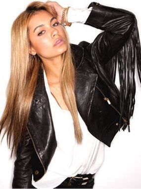 Diane von Furstenberg DVF Mikhaila Fringe Biker Leather Jacket